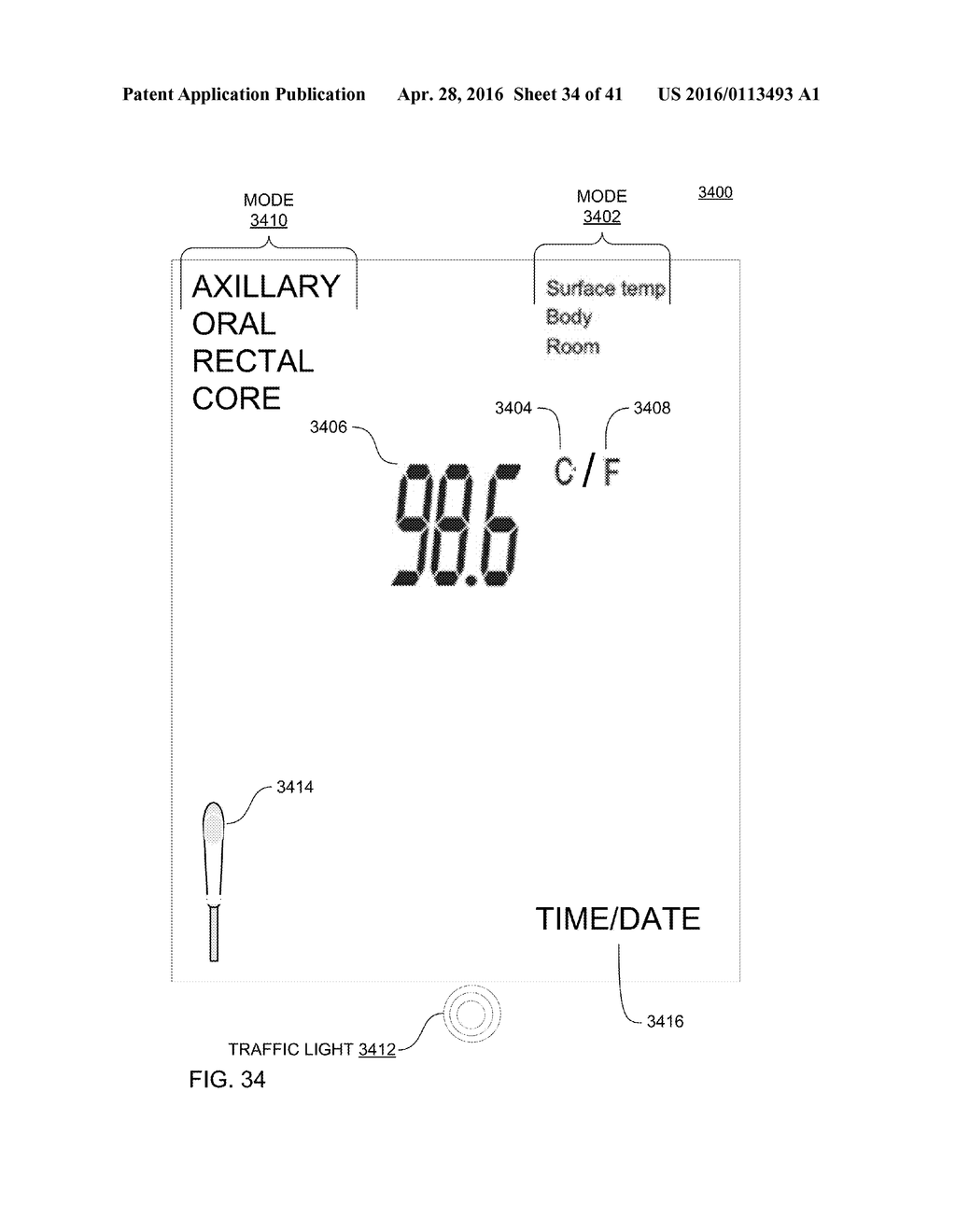 Hand-held medical-data capture-device having variation amplification and     having detection of body core temperature by a microprocessor from a     digital infrared sensor and interoperation with electronic medical record     systems via an authenticated communication channel - diagram, schematic, and image 35