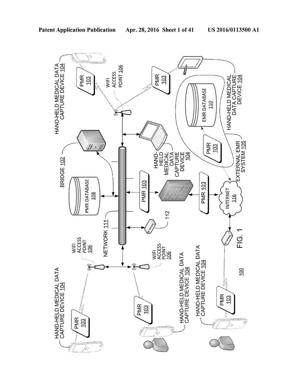 HAND-HELD MEDICAL-DATA CAPTURE-DEVICE HAVING A DIGITAL INFRARED SENSOR     WITH NO ANALOG SENSOR READOUT PORTS AND INTEROPERATION WITH ELECTRONIC     MEDICAL RECORD SYSTEMS THROUGH A STATIC IP ADDRESS - diagram, schematic, and image 02