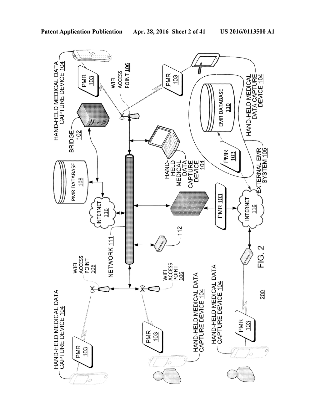 HAND-HELD MEDICAL-DATA CAPTURE-DEVICE HAVING A DIGITAL INFRARED SENSOR     WITH NO ANALOG SENSOR READOUT PORTS AND INTEROPERATION WITH ELECTRONIC     MEDICAL RECORD SYSTEMS THROUGH A STATIC IP ADDRESS - diagram, schematic, and image 03