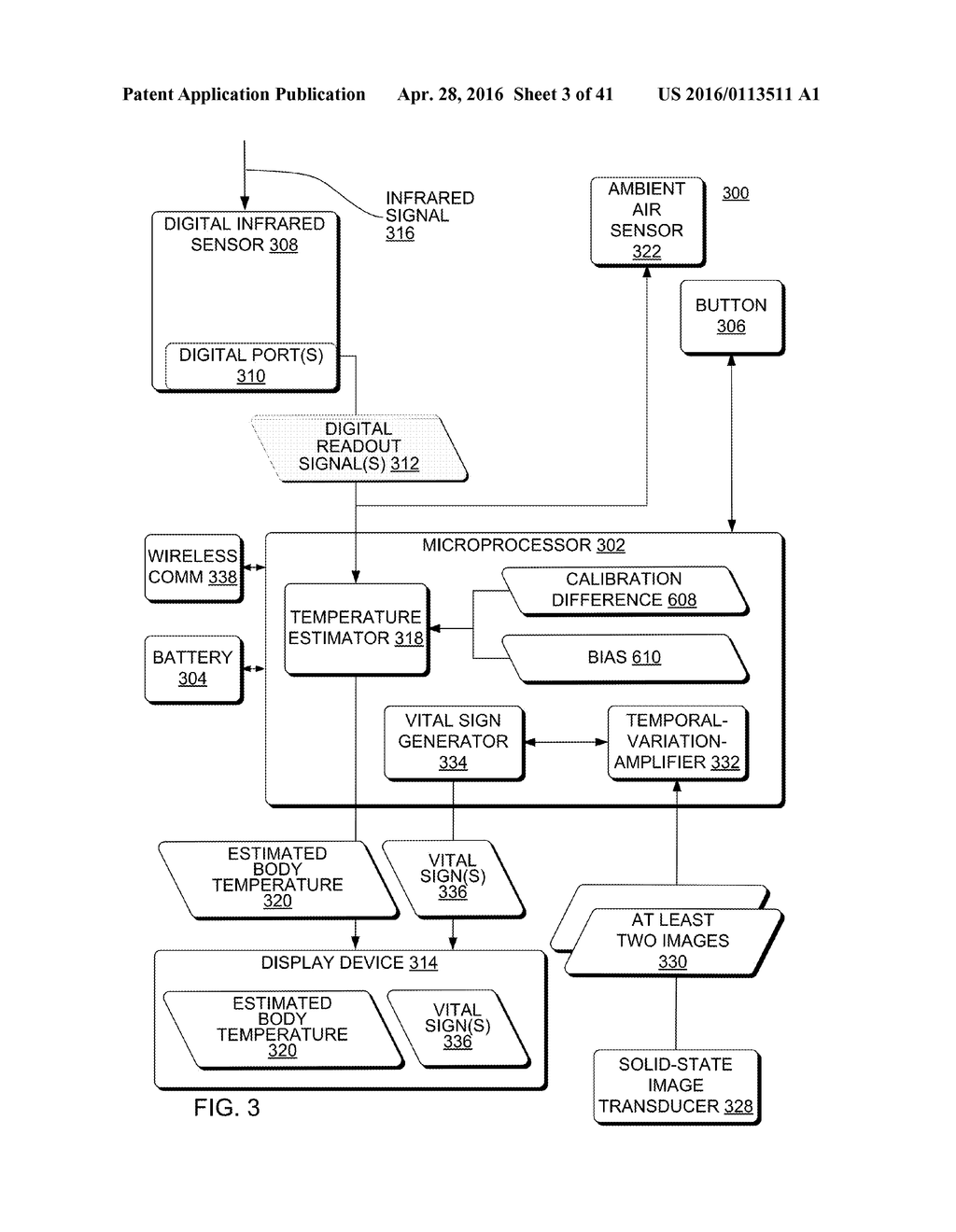 Hand-Held Medical-Data Capture-Device Having Detection of Body Core     Temperatureby a Microprocessor From a Signal From a Digital Infrared     Sensor on a Separate CircuitBoard with No A/D Converter and Having     Interoperation with Electronic MedicalRecord Systems Without Specific     Discovery Protocols or Domain Name Service - diagram, schematic, and image 04