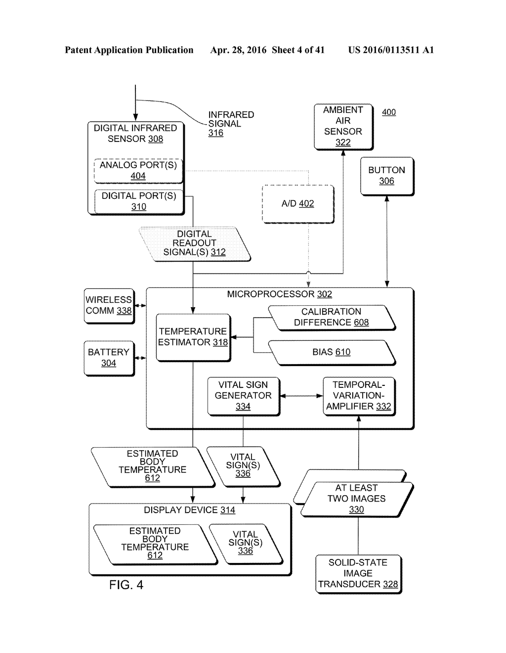 Hand-Held Medical-Data Capture-Device Having Detection of Body Core     Temperatureby a Microprocessor From a Signal From a Digital Infrared     Sensor on a Separate CircuitBoard with No A/D Converter and Having     Interoperation with Electronic MedicalRecord Systems Without Specific     Discovery Protocols or Domain Name Service - diagram, schematic, and image 05