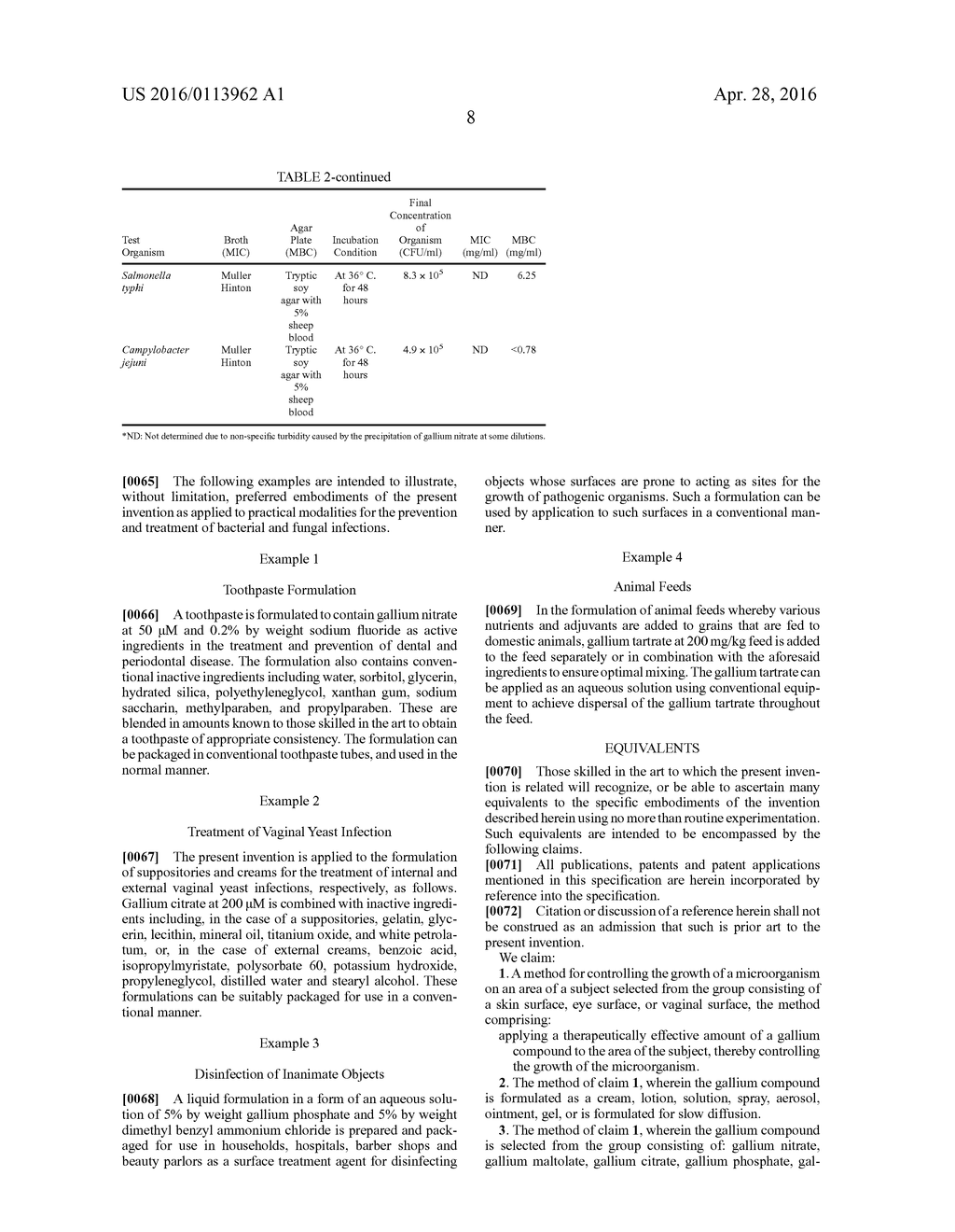 GROWTH CONTROL OF ORAL AND SUPERFICIAL ORGANISMS USING GALLIUM COMPOUNDS - diagram, schematic, and image 10