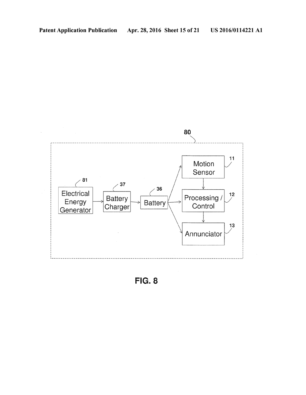 System and Method for a Motion Sensing Device which Provides a Visual or     Audible Indication - diagram, schematic, and image 16