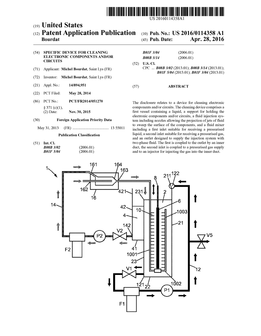 SPECIFIC DEVICE FOR CLEANING ELECTRONIC COMPONENTS AND/OR CIRCUITS - diagram, schematic, and image 01