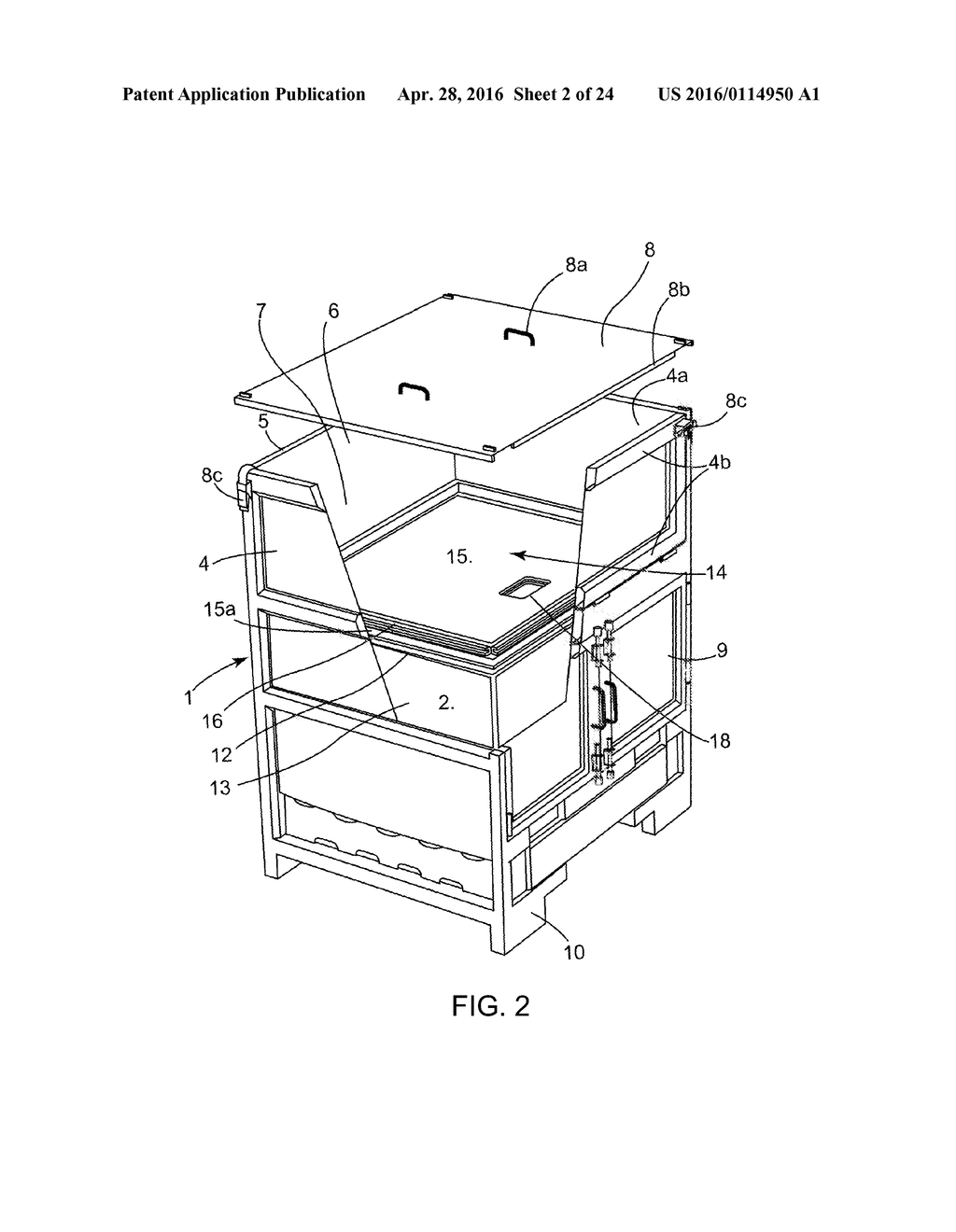 RIGID CONTAINER FOR A FLEXIBLE POUCH FOR HOLDING A BIOPHARMACEUTICAL     FLUID, ASSEMBLY COMPRISING SUCH A FLEXIBE POUCH AND SUCH A CONTAINER, AND     METHOD FOR USING SUCH A CONTAINER - diagram, schematic, and image 03