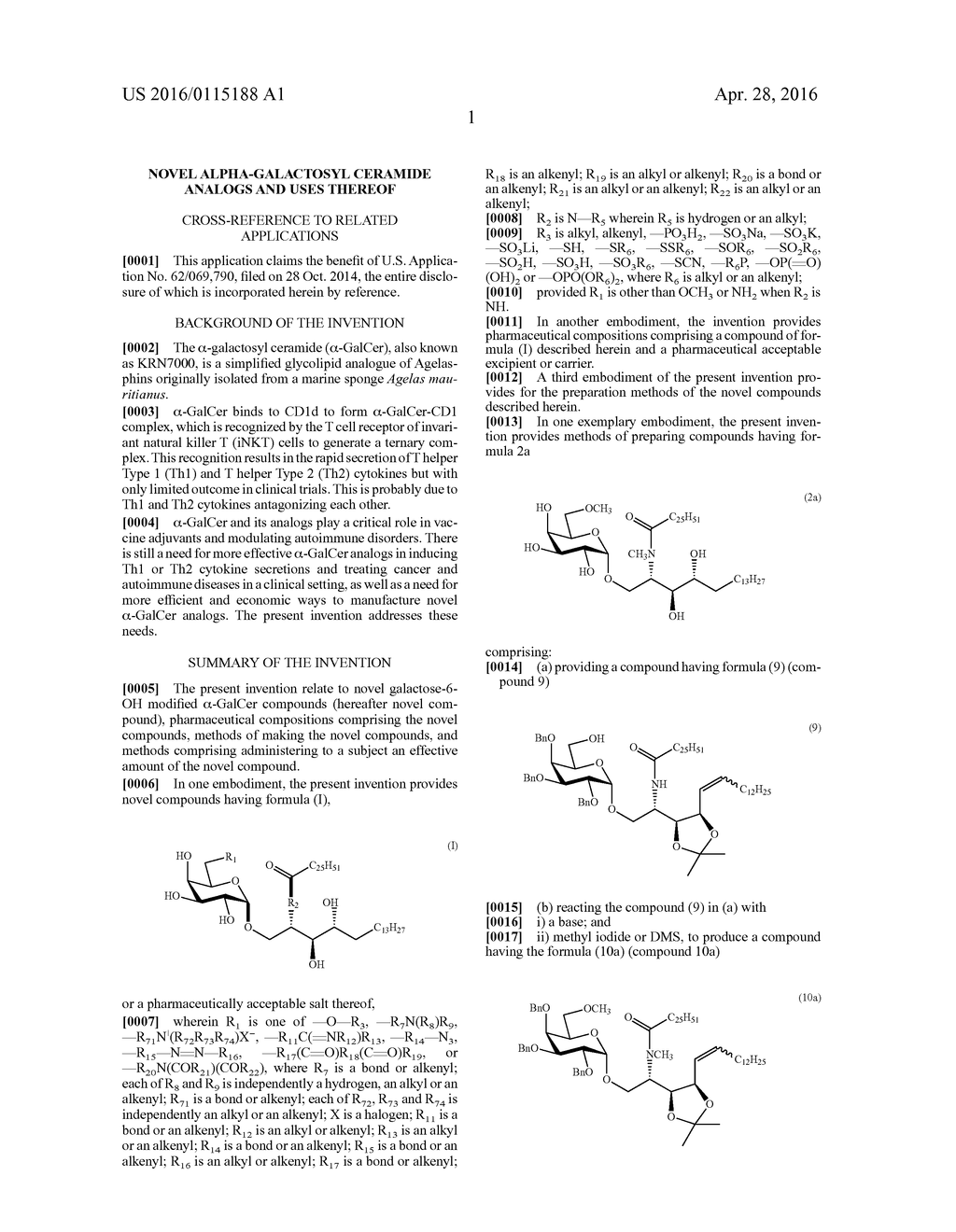 NOVEL alpha-GALACTOSYL CERAMIDE ANALOGS AND USES THEREOF - diagram, schematic, and image 04