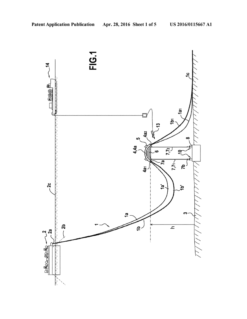 Device For Anchoring A Raceway Mounting Of A Seabed-To-Surface Facility - diagram, schematic, and image 02