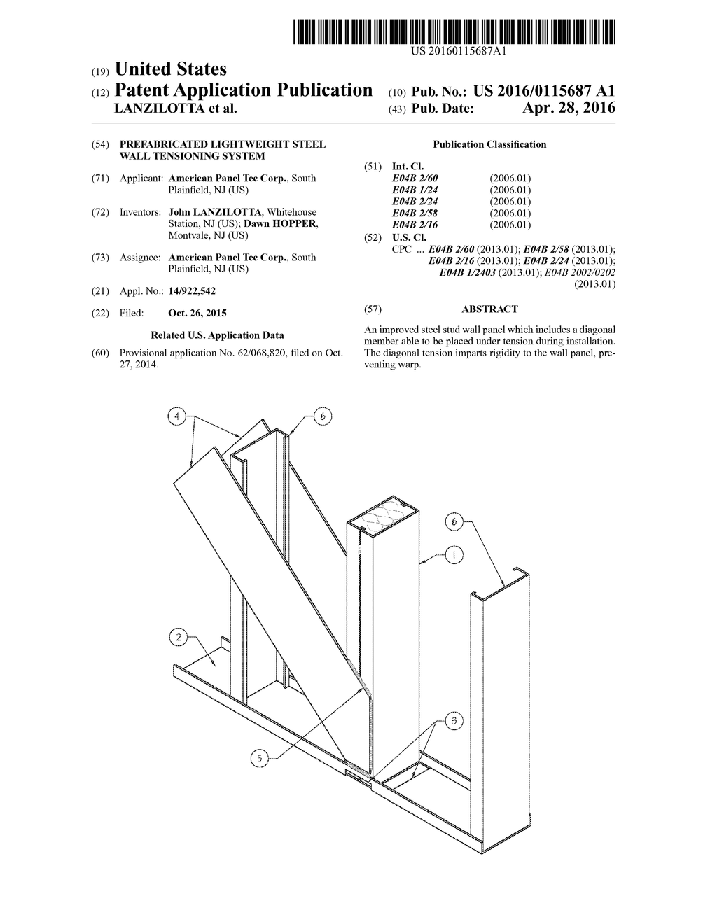 Prefabricated Lightweight Steel Wall Tensioning System - diagram, schematic, and image 01