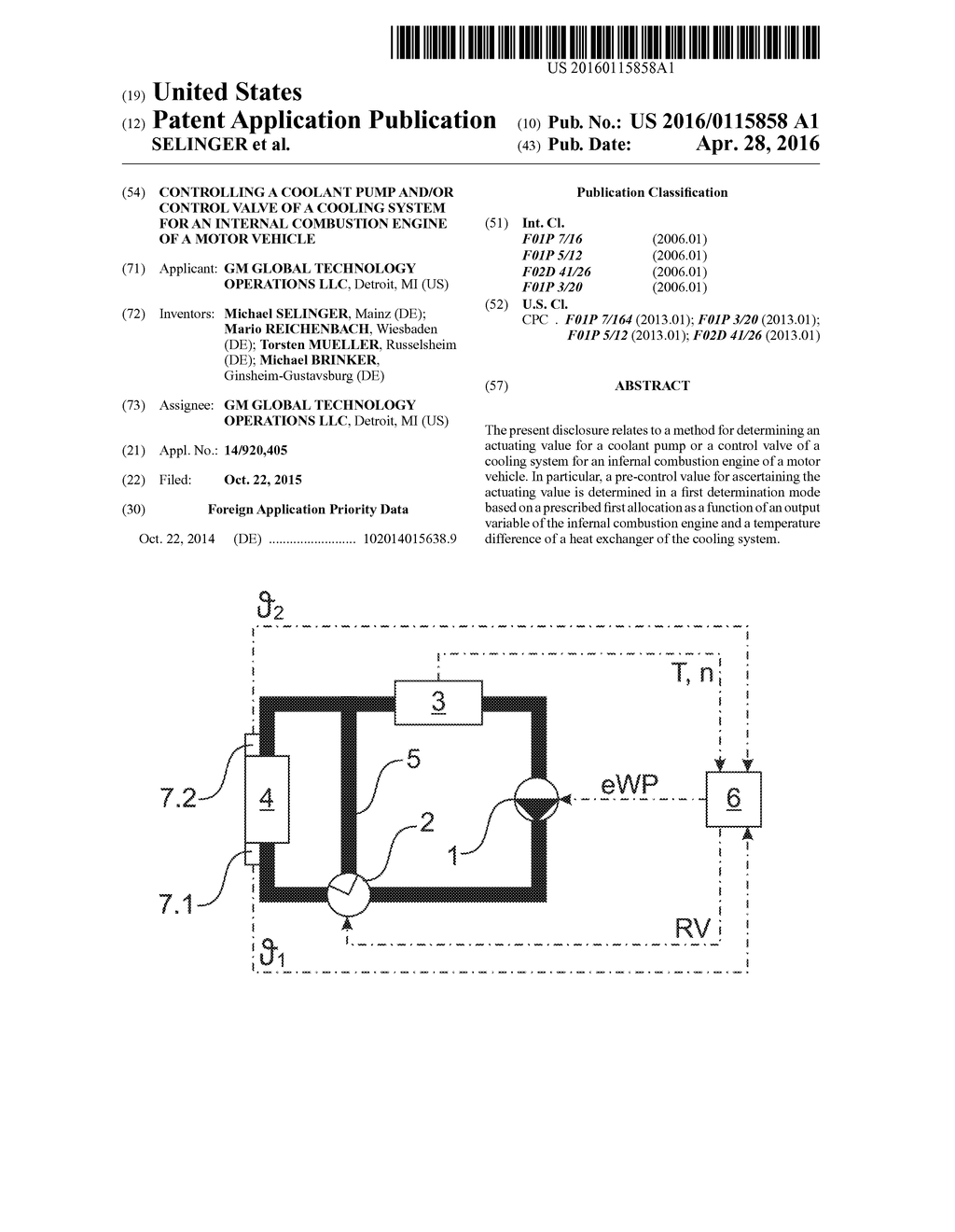 CONTROLLING A COOLANT PUMP AND/OR CONTROL VALVE OF A COOLING SYSTEM FOR AN     INTERNAL COMBUSTION ENGINE OF A MOTOR VEHICLE - diagram, schematic, and image 01