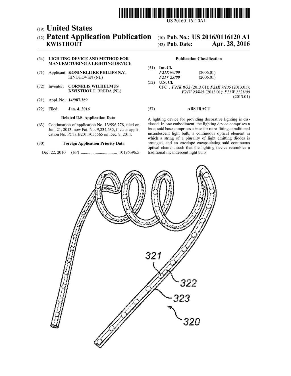 LIGHTING DEVICE AND METHOD FOR MANUFACTURING A LIGHTING DEVICE - diagram, schematic, and image 01