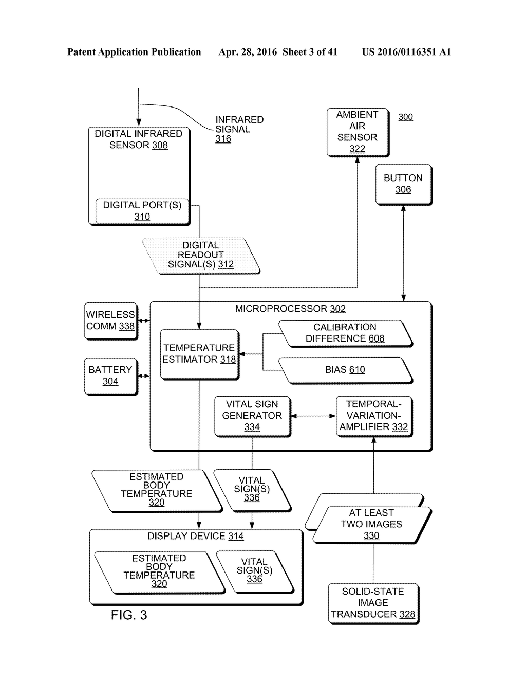 Hand-Held Medical-Data Capture-Device Having Determination of a     Temperature by a Microprocessor From a Signal From  a Digital Infrared     Sensor and Having Interoperation with Electronic Medical Record Systems     to Transmit the Temperature and Device Information - diagram, schematic, and image 04