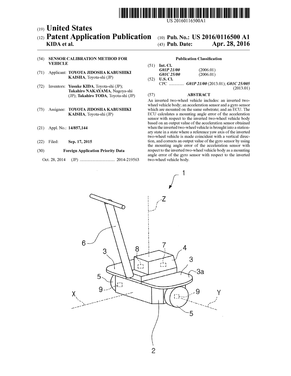 SENSOR CALIBRATION METHOD FOR VEHICLE - diagram, schematic, and image 01