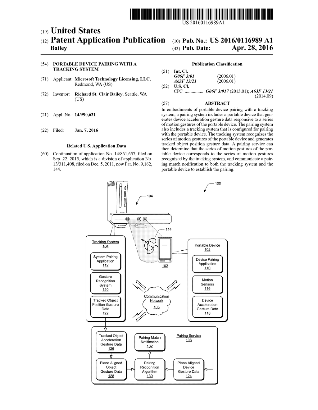 Portable Device Pairing with a Tracking System - diagram, schematic, and image 01