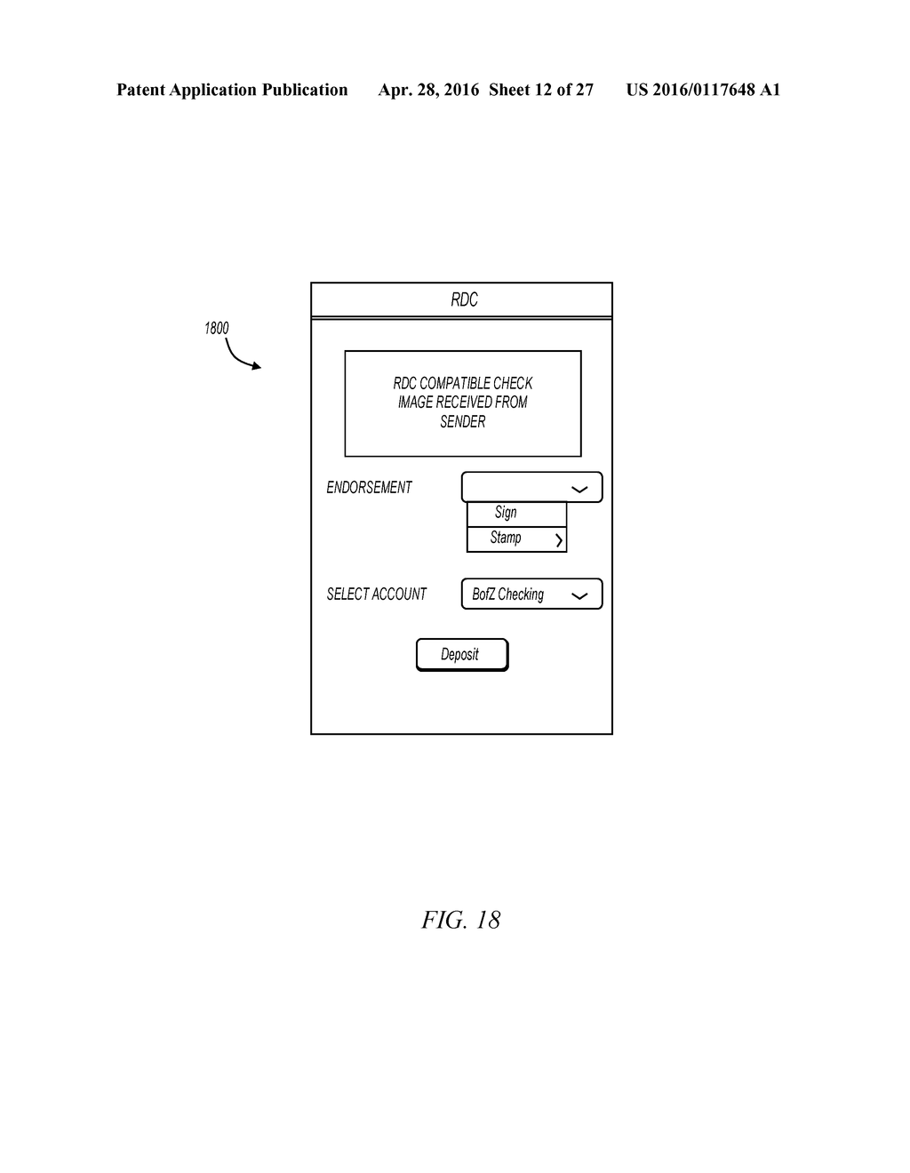 SECURE ELEMENT AUTHENTICATION FOR REMOTE DEPOSIT OF CHECK IMAGES RECEIVED     FROM PAYORS - diagram, schematic, and image 13