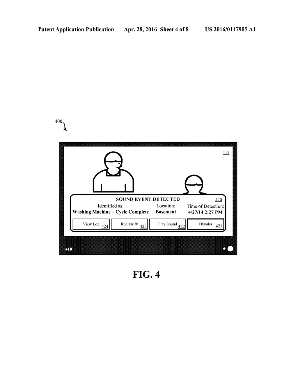 METHODS AND SYSTEMS FOR PROVIDING ALERTS IN RESPONSE TO ENVIRONMENTAL     SOUNDS - diagram, schematic, and image 05