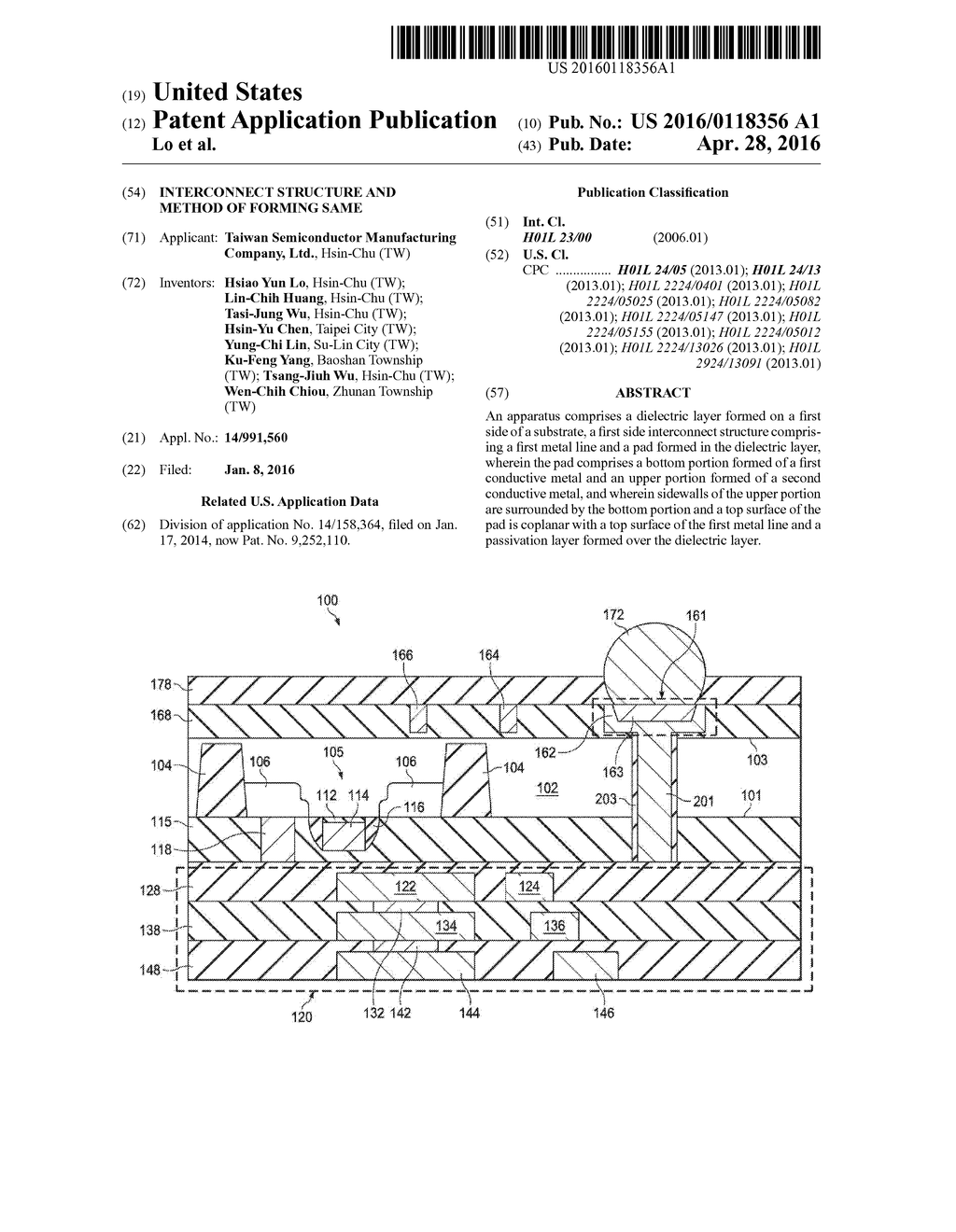 Interconnect Structure and Method of Forming Same - diagram, schematic, and image 01