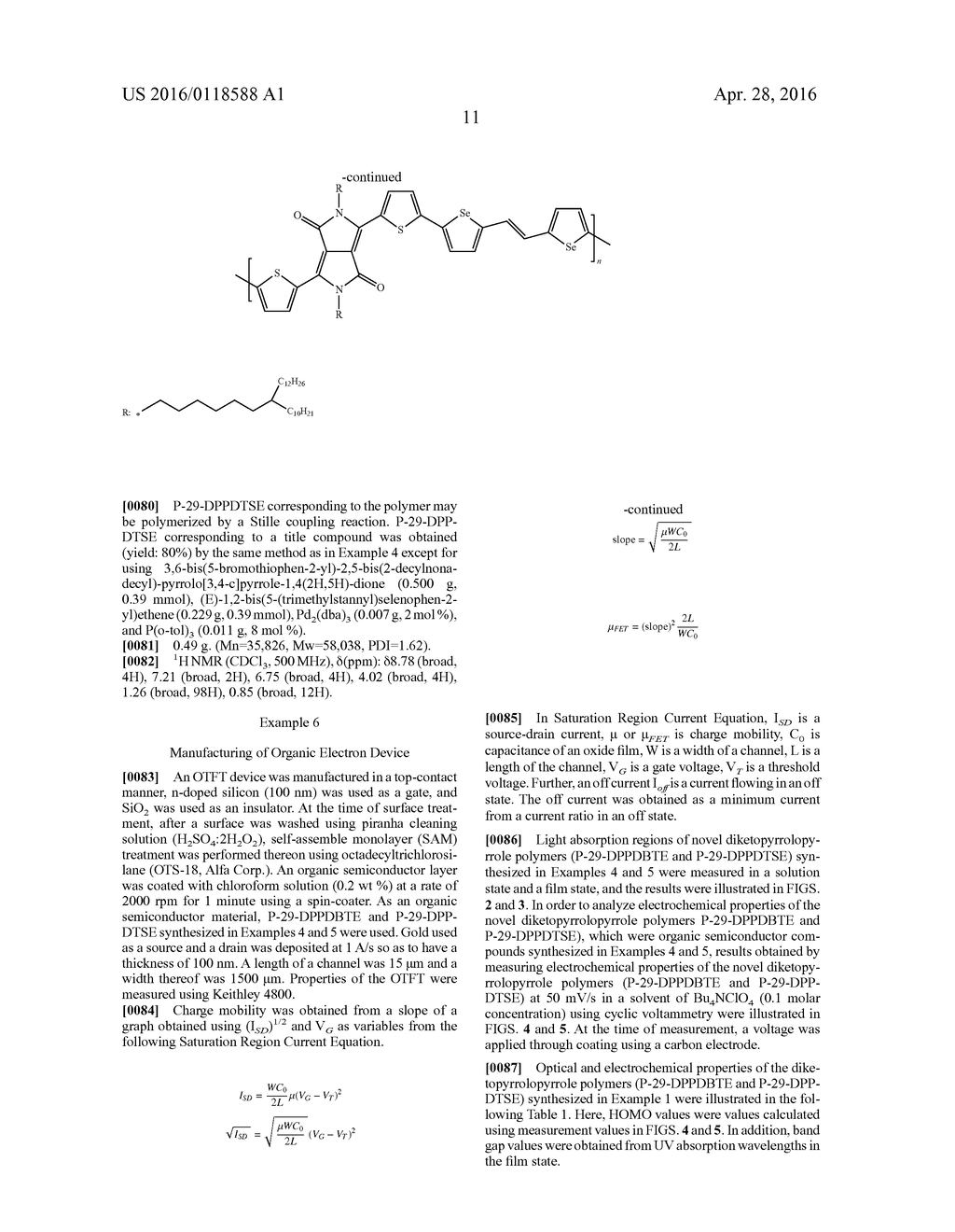 DIKETOPYRROLOPYRROLE POLYMER AND ORGANIC ELECTRONIC DEVICE CONTAINING SAME - diagram, schematic, and image 25