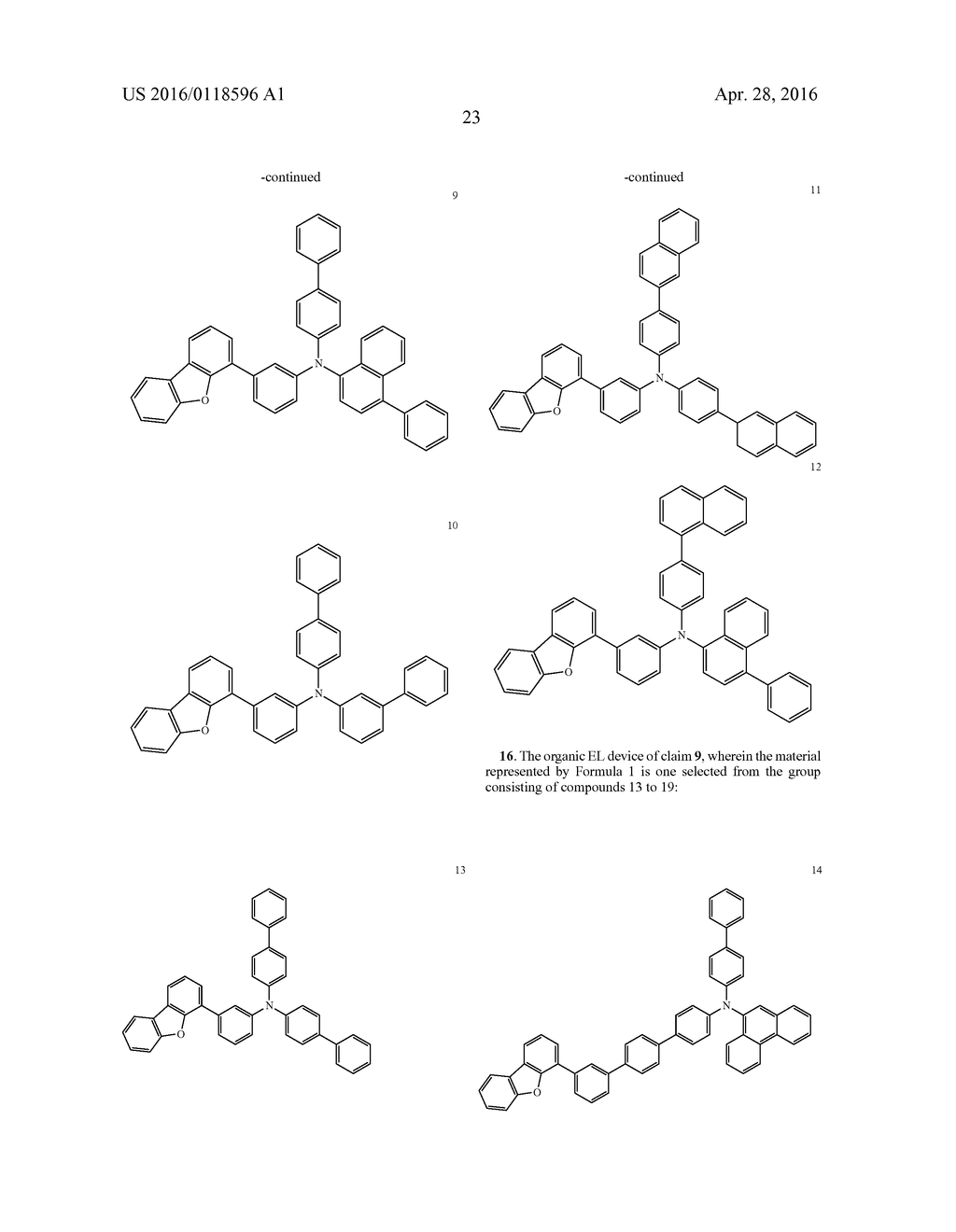 MATERIAL FOR ORGANIC ELECTROLUMINESCENT DEVICE AND ORGANIC     ELECTROLUMINESCENT DEVICE INCLUDING THE SAME - diagram, schematic, and image 26