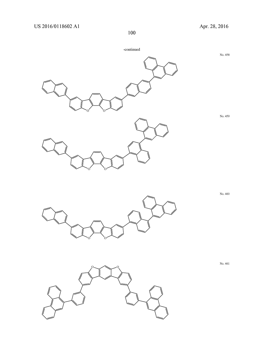 MATERIAL FOR ORGANIC ELECTROLUMINESCENCE DEVICE AND ORGANIC     ELECTROLUMINESCENCE DEVICE USING THE SAME - diagram, schematic, and image 101