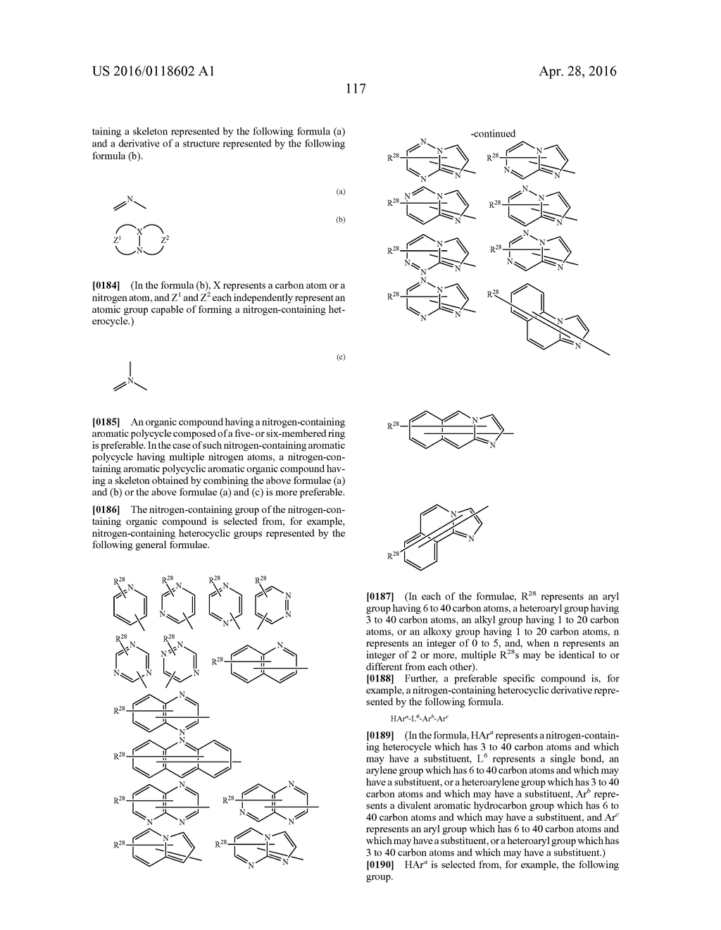 MATERIAL FOR ORGANIC ELECTROLUMINESCENCE DEVICE AND ORGANIC     ELECTROLUMINESCENCE DEVICE USING THE SAME - diagram, schematic, and image 118