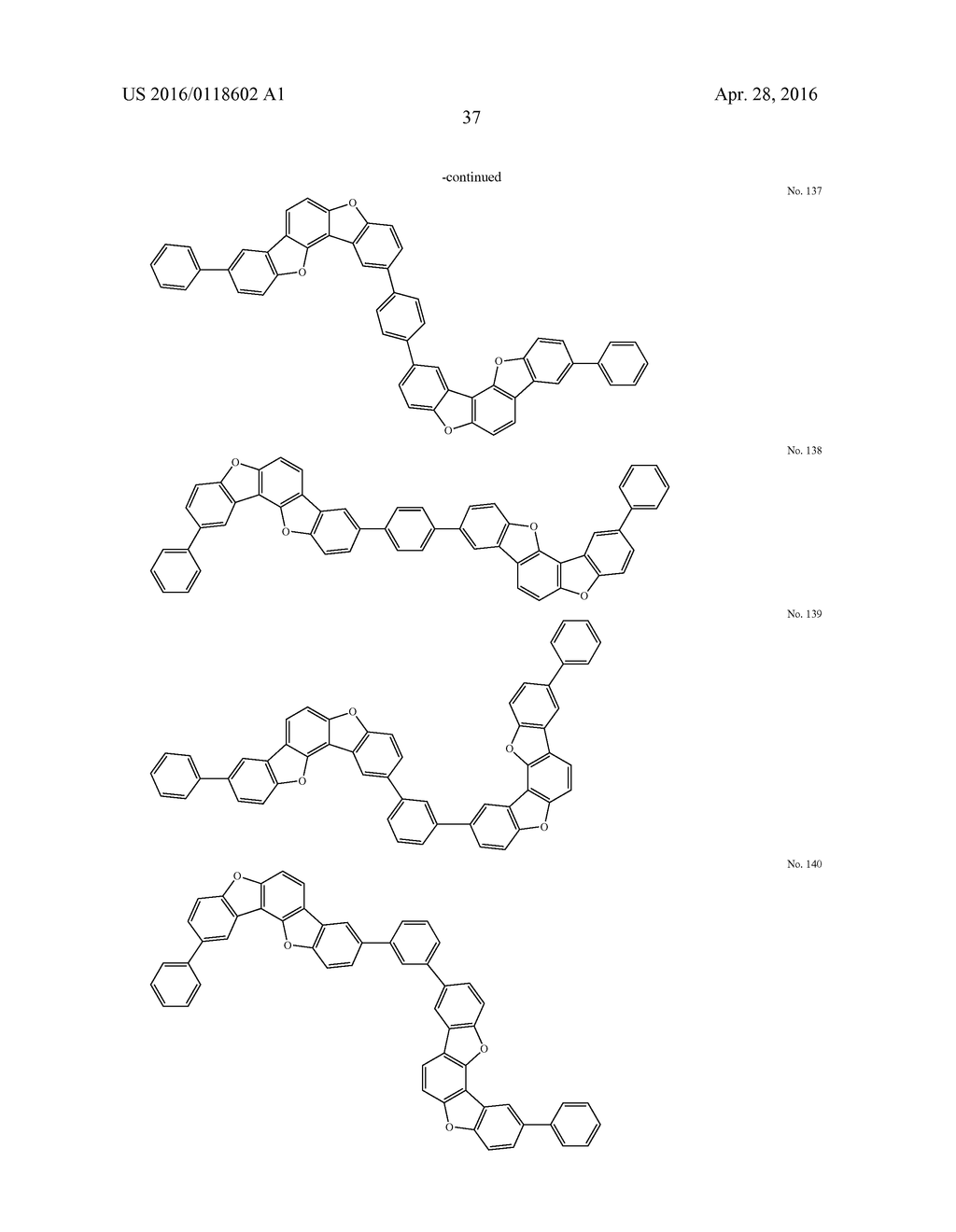 MATERIAL FOR ORGANIC ELECTROLUMINESCENCE DEVICE AND ORGANIC     ELECTROLUMINESCENCE DEVICE USING THE SAME - diagram, schematic, and image 38