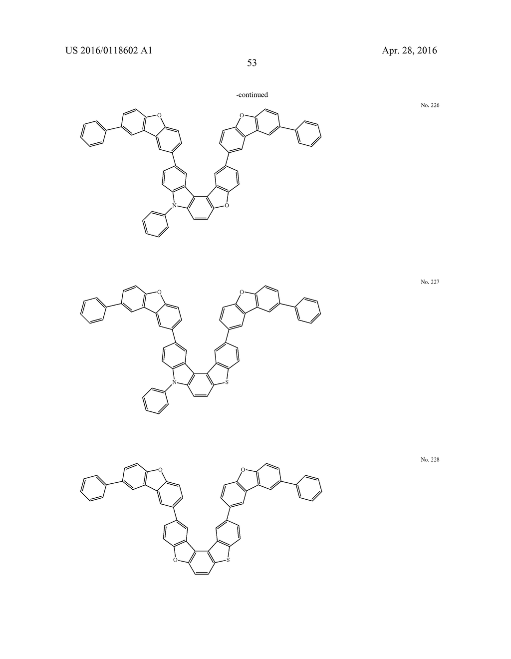 MATERIAL FOR ORGANIC ELECTROLUMINESCENCE DEVICE AND ORGANIC     ELECTROLUMINESCENCE DEVICE USING THE SAME - diagram, schematic, and image 54