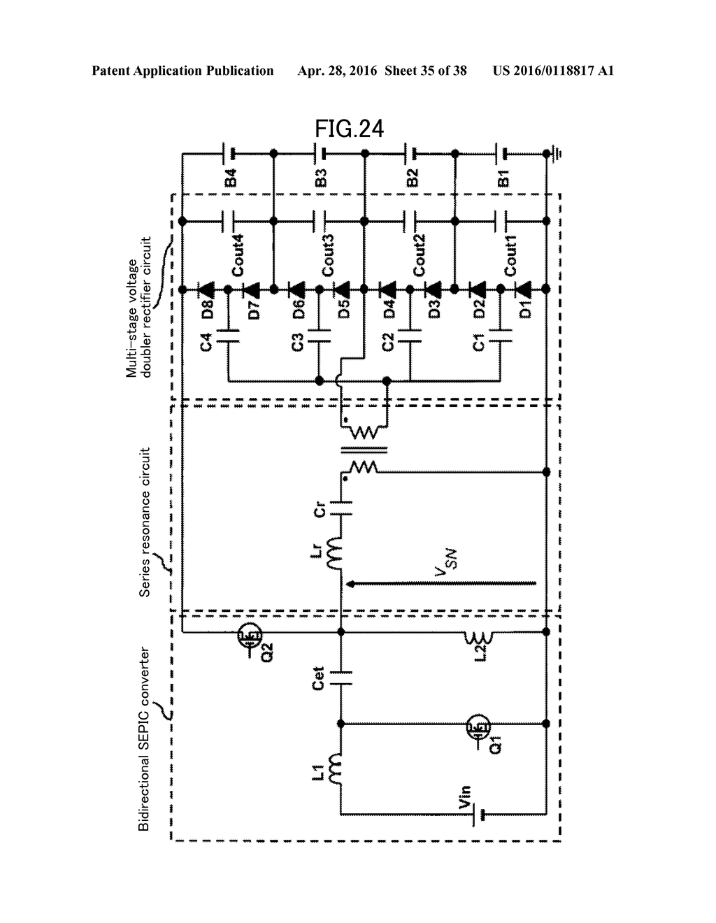 CHARGE-DISCHARGE DEVICE WITH EQUALIZATION FUNCTION USING BOTH CONVERTOR     AND MULTI-STAGE VOLTAGE DOUBLER RECTIFIER CIRCUIT - diagram, schematic, and image 36