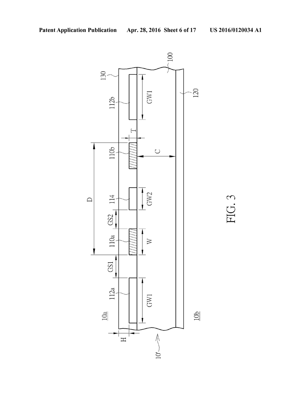 SGS OR GSGSG PATTERN FOR SIGNAL TRANSMITTING CHANNEL, AND PCB ASSEMBLY,     CHIP PACKAGE USING SUCH SGS OR GSGSG PATTERN - diagram, schematic, and image 07