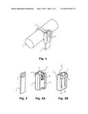 ARRANGEMENT FOR FASTENING AN ELONGATED OBJECT IN A MOTOR VEHICLE diagram and image