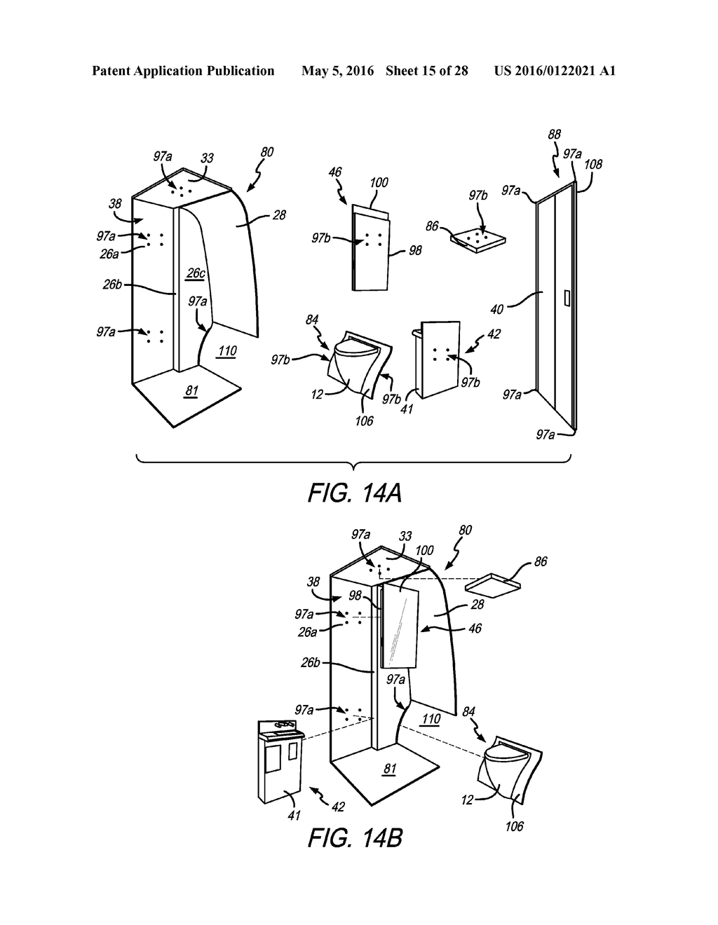 LAVATORY WITH RECESSED FLIGHT ATTENDANT SEAT - diagram, schematic, and image 16