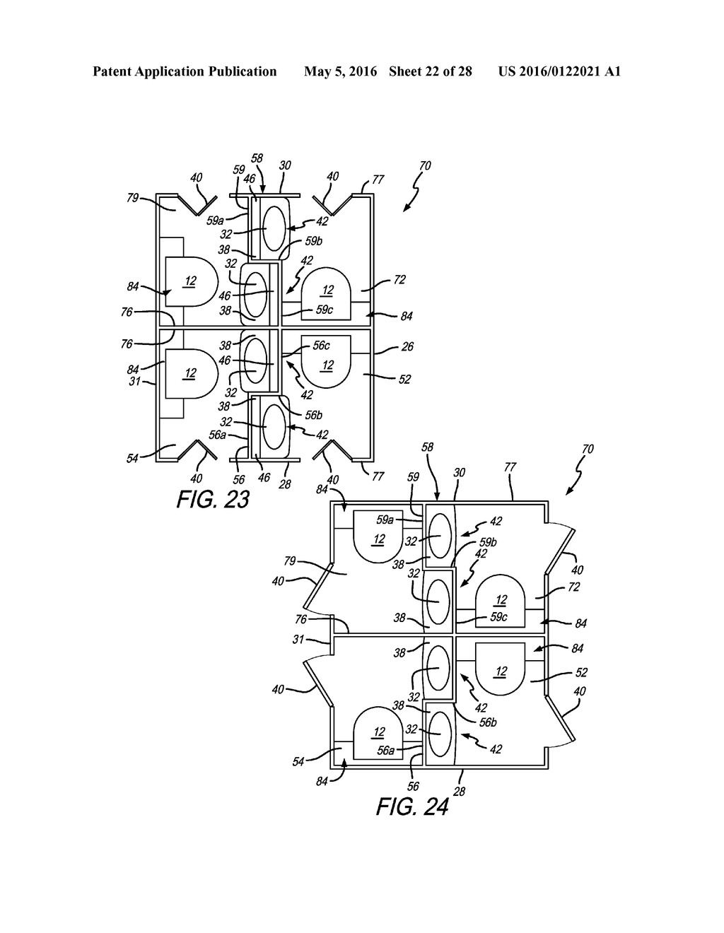 LAVATORY WITH RECESSED FLIGHT ATTENDANT SEAT - diagram, schematic, and image 23