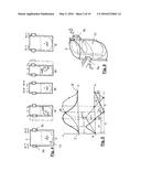 DEVICE FOR TRANSPORTING IN A PACKAGING LINE FLEXIBLE PACKAGING HELD     SUSPENDED diagram and image