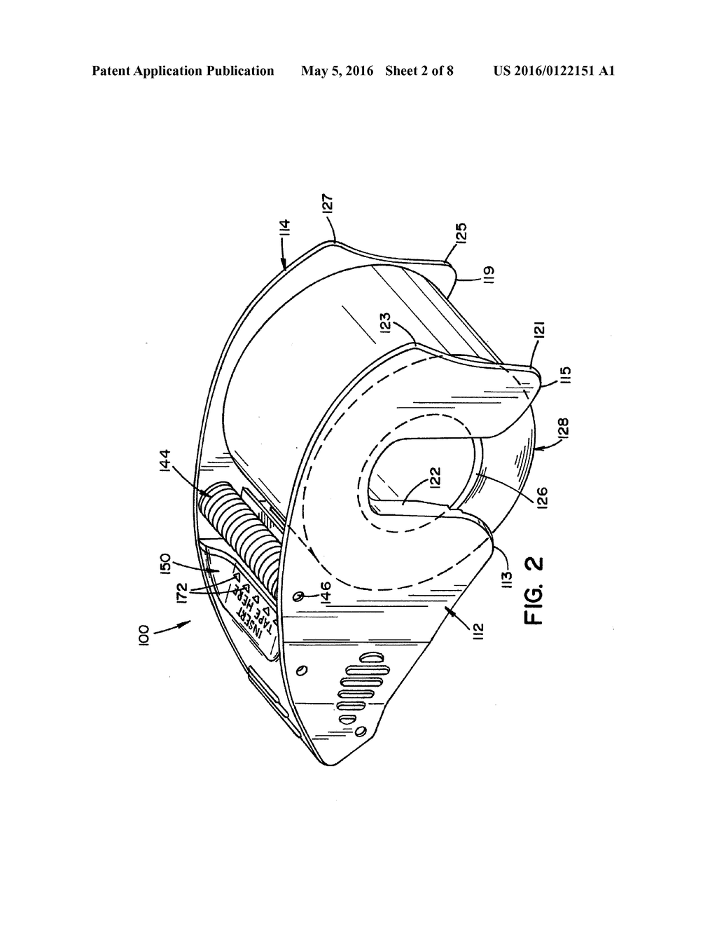 ADHESIVE TAPE DISPENSER FOR FOLDED EDGE TAPE - diagram, schematic, and image 03