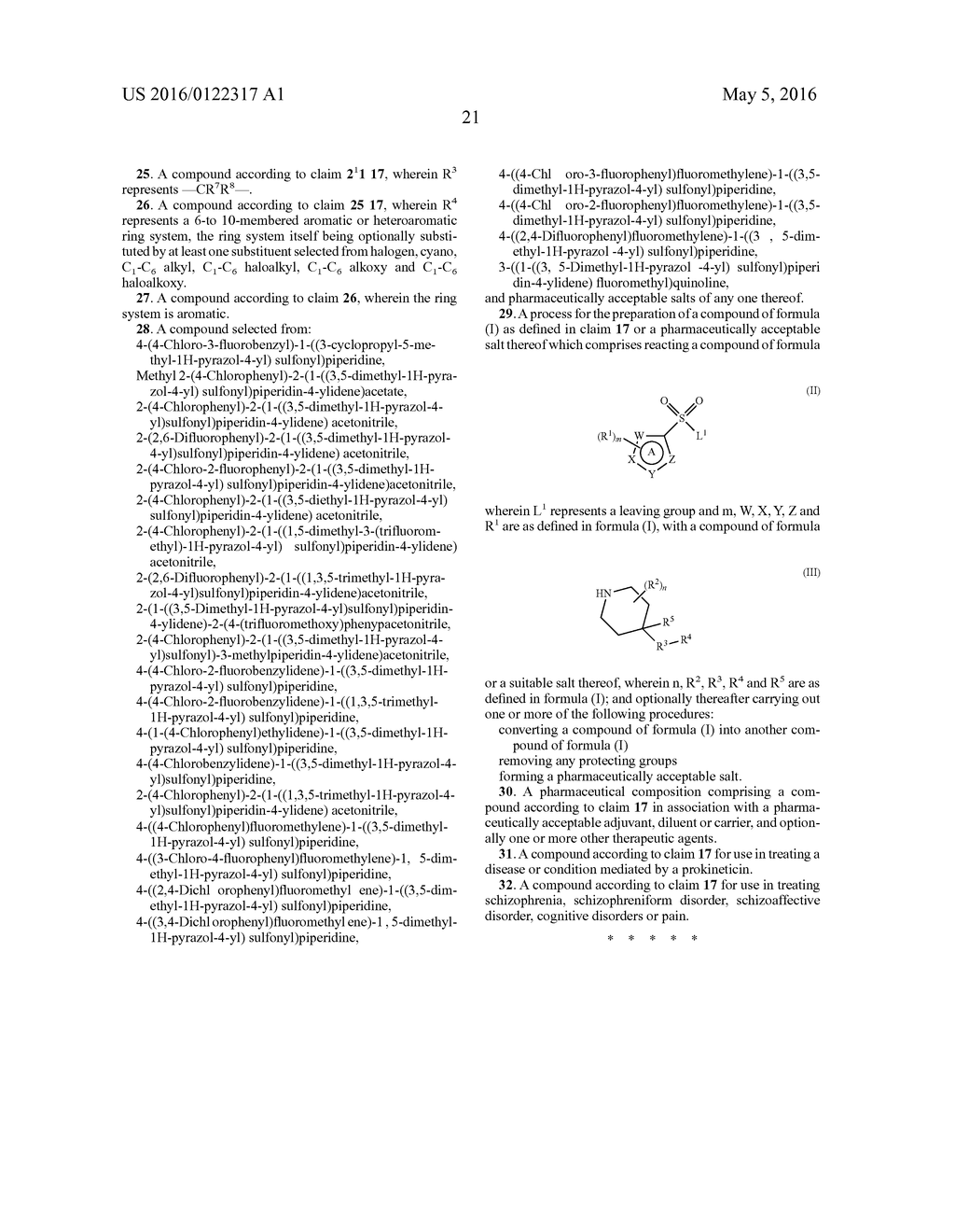 1-SULFONYL PIPERIDINE DERIVATIVES AS MODULATORS OF PROKINETICIN RECEPTORS - diagram, schematic, and image 22