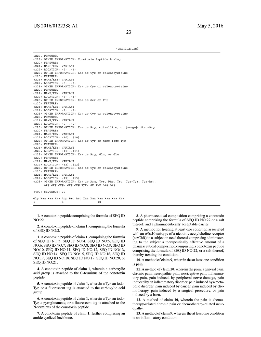 CONOTOXIN PEPTIDES, PHARMACEUTICAL COMPOSITIONS AND USES THEREOF - diagram, schematic, and image 32