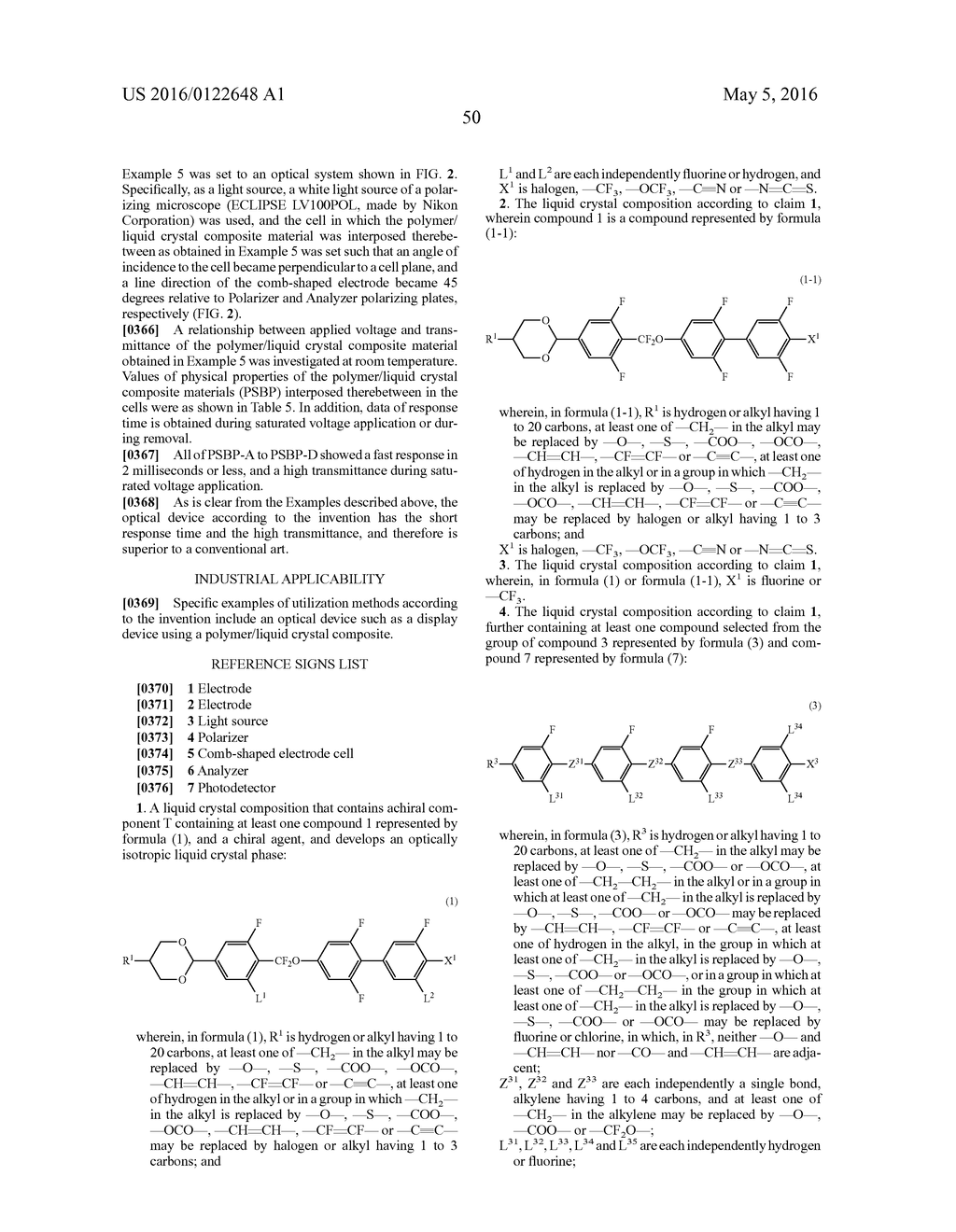 LIQUID CRYSTAL MEDIUM, OPTICAL DEVICE AND LIQUID CRYSTAL COMPOUND - diagram, schematic, and image 52