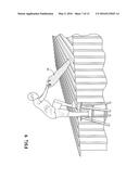 NONSKID MAGNETIZED SAFETY MAT INCORPORATING NONSKID FLEX HINGED LOCATION     FOR PROVIDING ADHERING SUPPORT WHEN PLACED UPON A METAL ROOF diagram and image