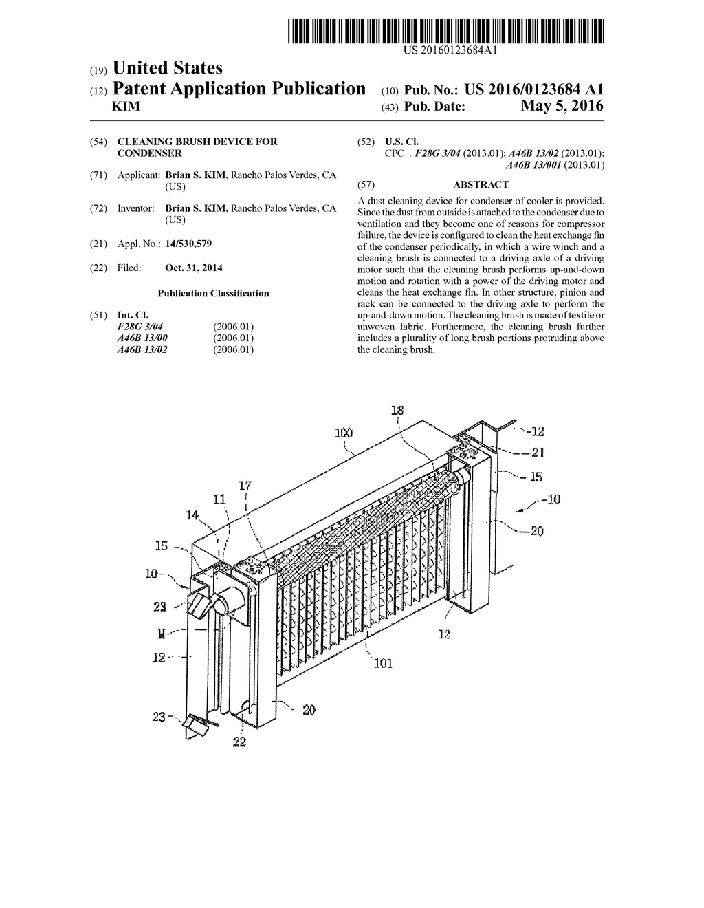 CLEANING BRUSH DEVICE FOR CONDENSER - diagram, schematic, and image 01