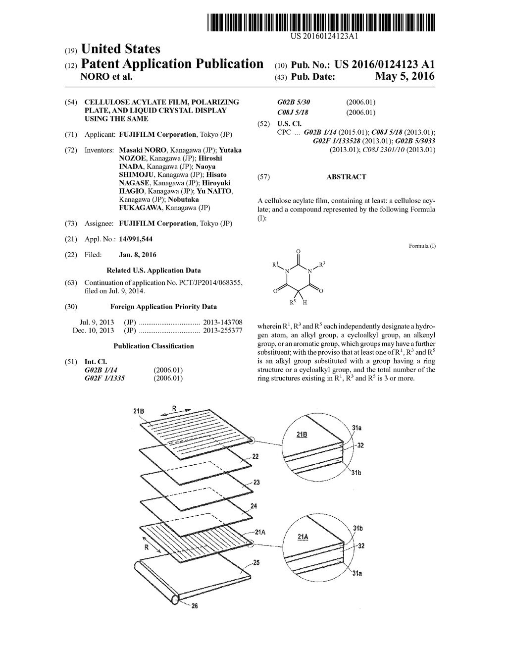 CELLULOSE ACYLATE FILM, POLARIZING PLATE, AND LIQUID CRYSTAL DISPLAY USING     THE SAME - diagram, schematic, and image 01