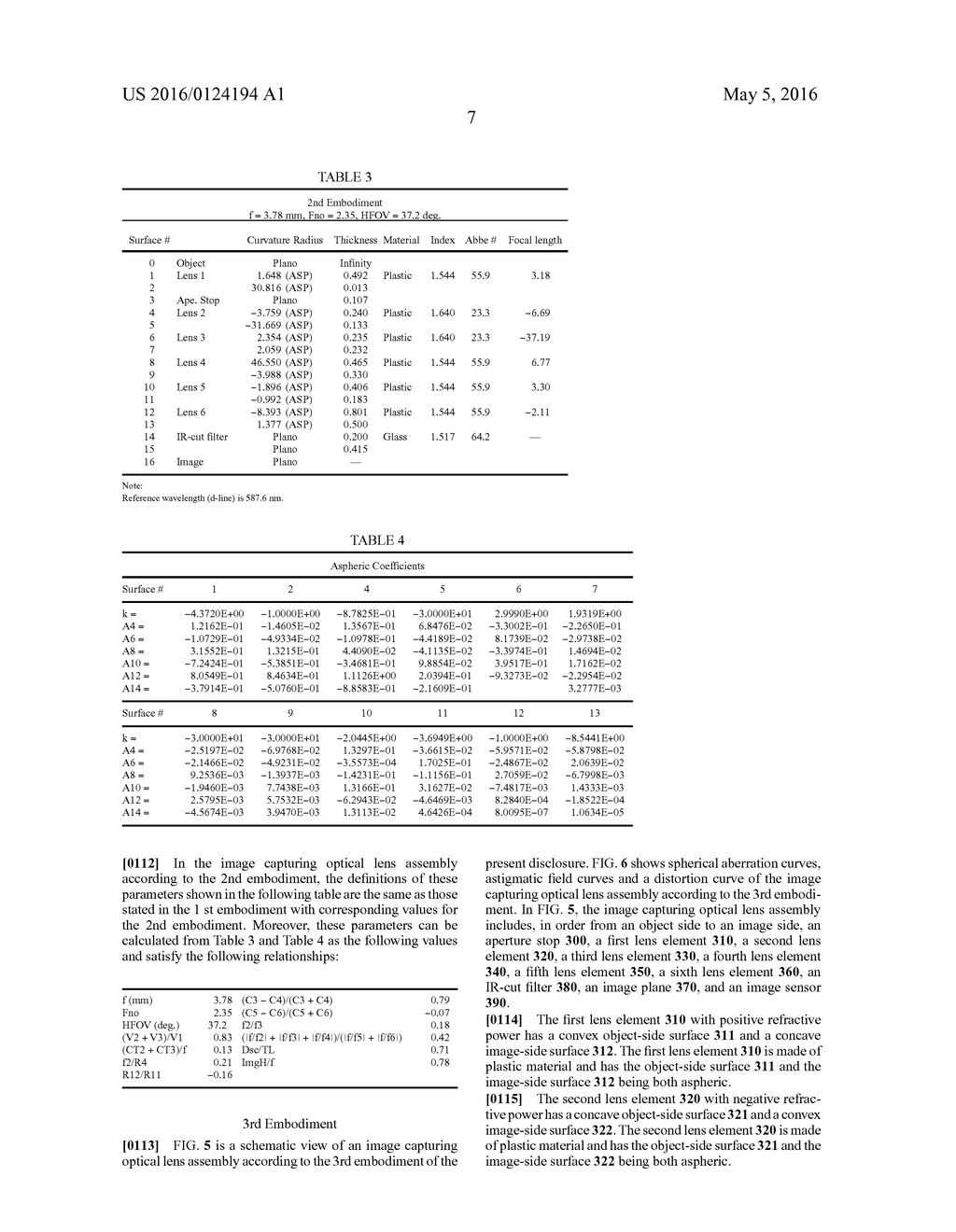 IMAGE CAPTURING OPTICAL LENS ASSEMBLY - diagram, schematic, and image 35