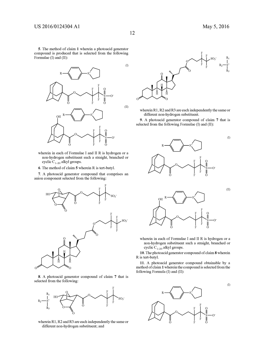 PHOTOACID GENERATORS AND PHOTORESISTS COMPRISING SAME - diagram, schematic, and image 13