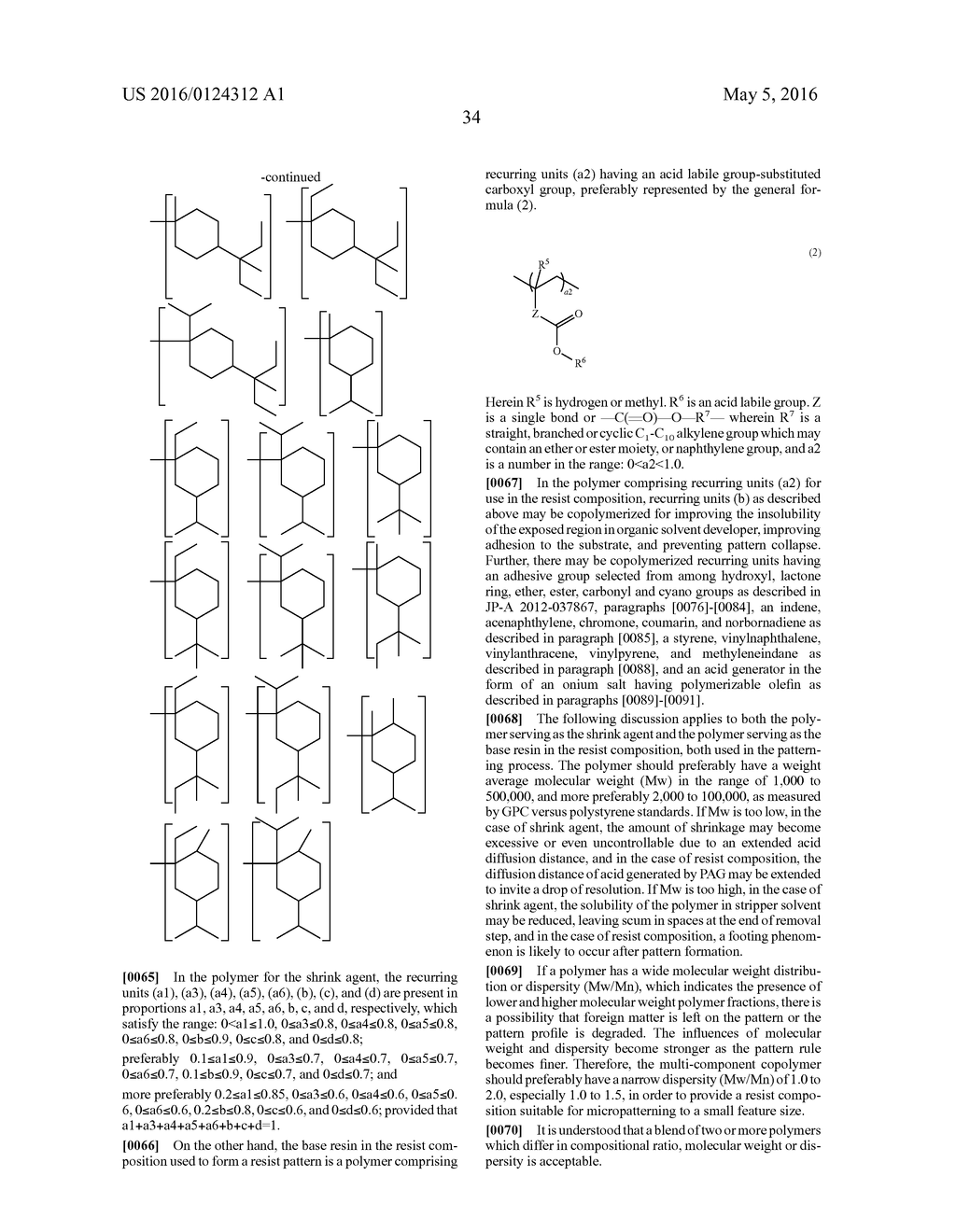 PATTERN FORMING PROCESS AND SHRINK AGENT - diagram, schematic, and image 37