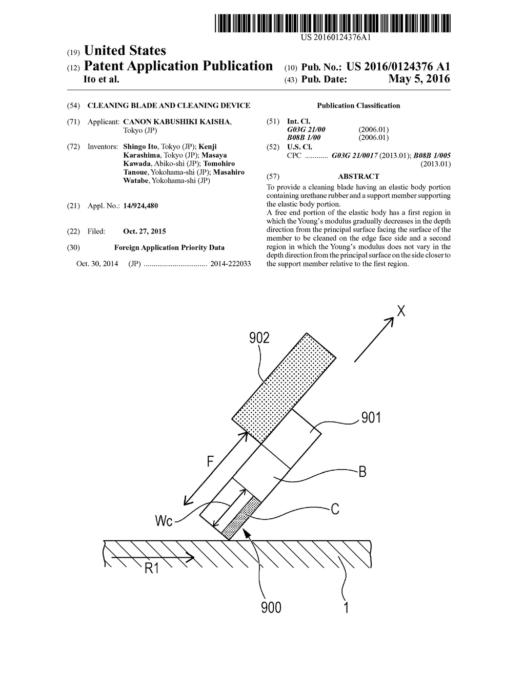 CLEANING BLADE AND CLEANING DEVICE - diagram, schematic, and image 01