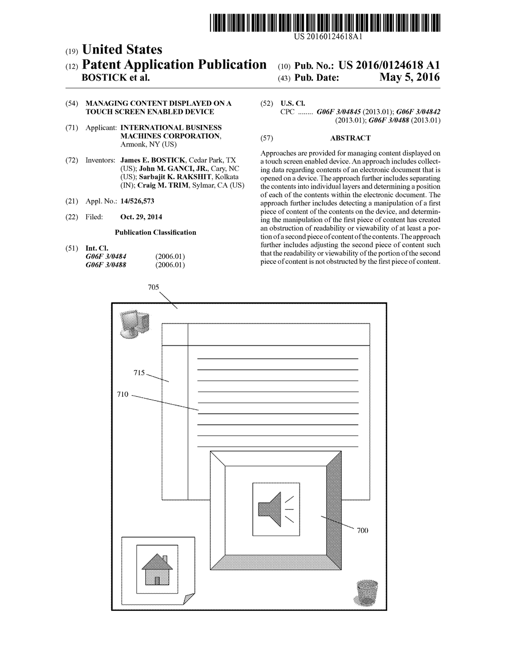 MANAGING CONTENT DISPLAYED ON A TOUCH SCREEN ENABLED DEVICE - diagram, schematic, and image 01