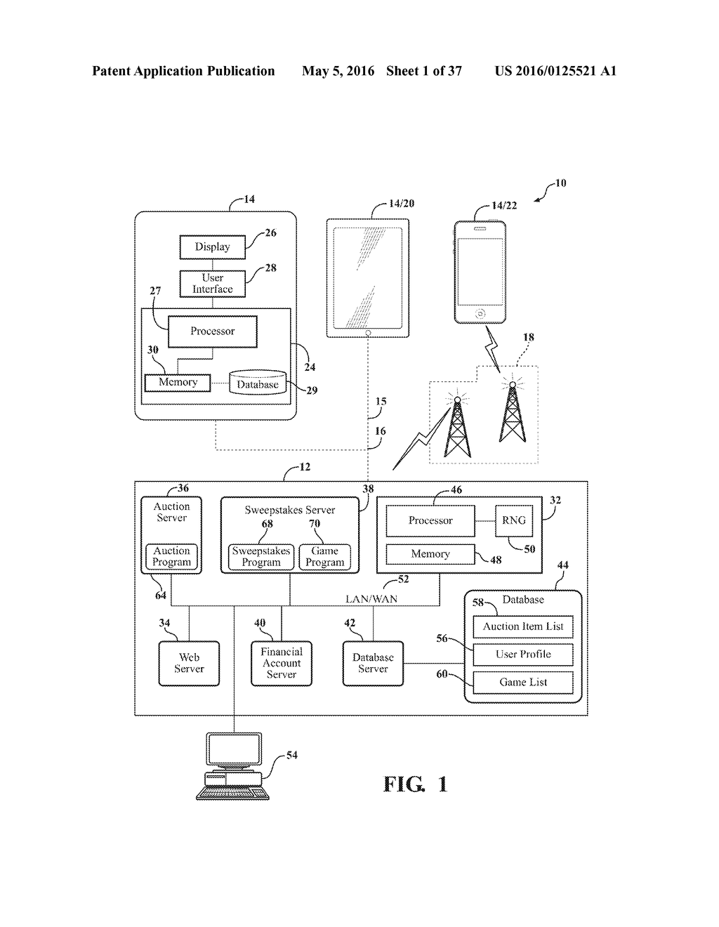 NETWORKED COMPUTER SYSTEM AND COMPUTER IMPLEMENTED METHODS FOR PROVIDING     AN ONLINE AUCTION WEBPAGE WITH SKILL-BASED GAME - diagram, schematic, and image 02