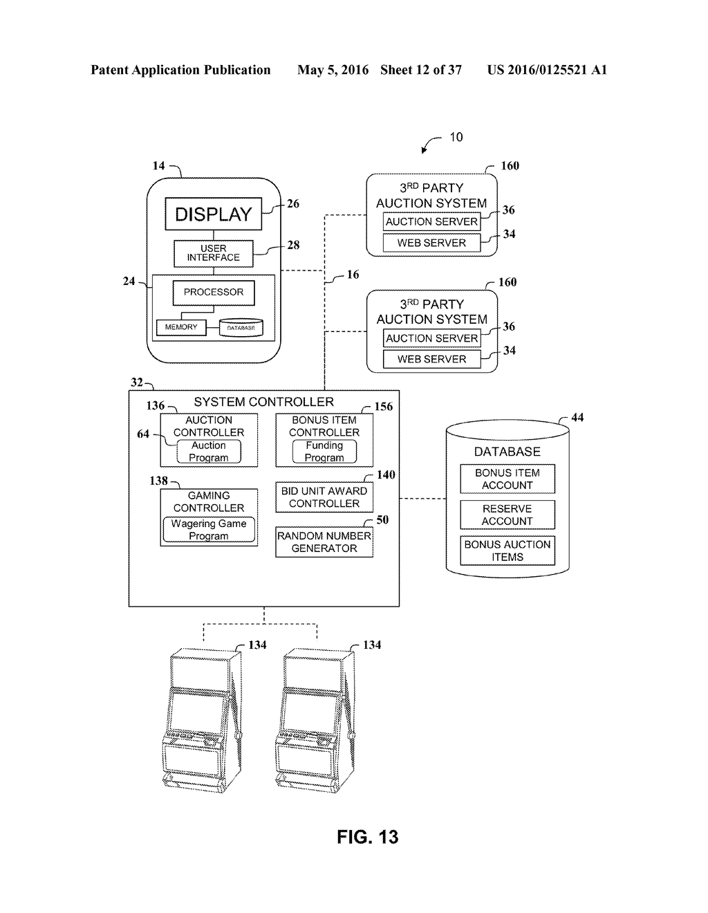 NETWORKED COMPUTER SYSTEM AND COMPUTER IMPLEMENTED METHODS FOR PROVIDING     AN ONLINE AUCTION WEBPAGE WITH SKILL-BASED GAME - diagram, schematic, and image 13