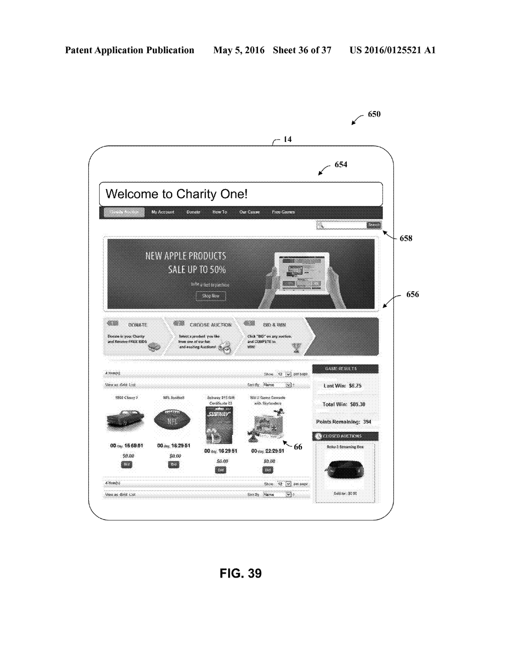 NETWORKED COMPUTER SYSTEM AND COMPUTER IMPLEMENTED METHODS FOR PROVIDING     AN ONLINE AUCTION WEBPAGE WITH SKILL-BASED GAME - diagram, schematic, and image 37