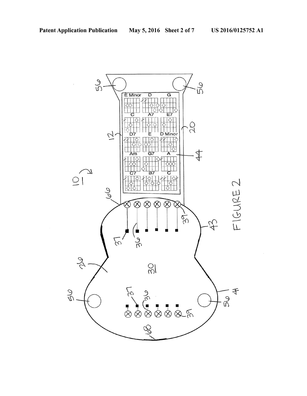 STRING INSTRUMENT CHORD TEACHING DEVICE AND METHOD - diagram, schematic, and image 03