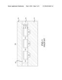 PACKAGED DEVICE INCLUDING CAVITY PACKAGE WITH ELASTIC LAYER WITHIN MOLDING     COMPOUND diagram and image