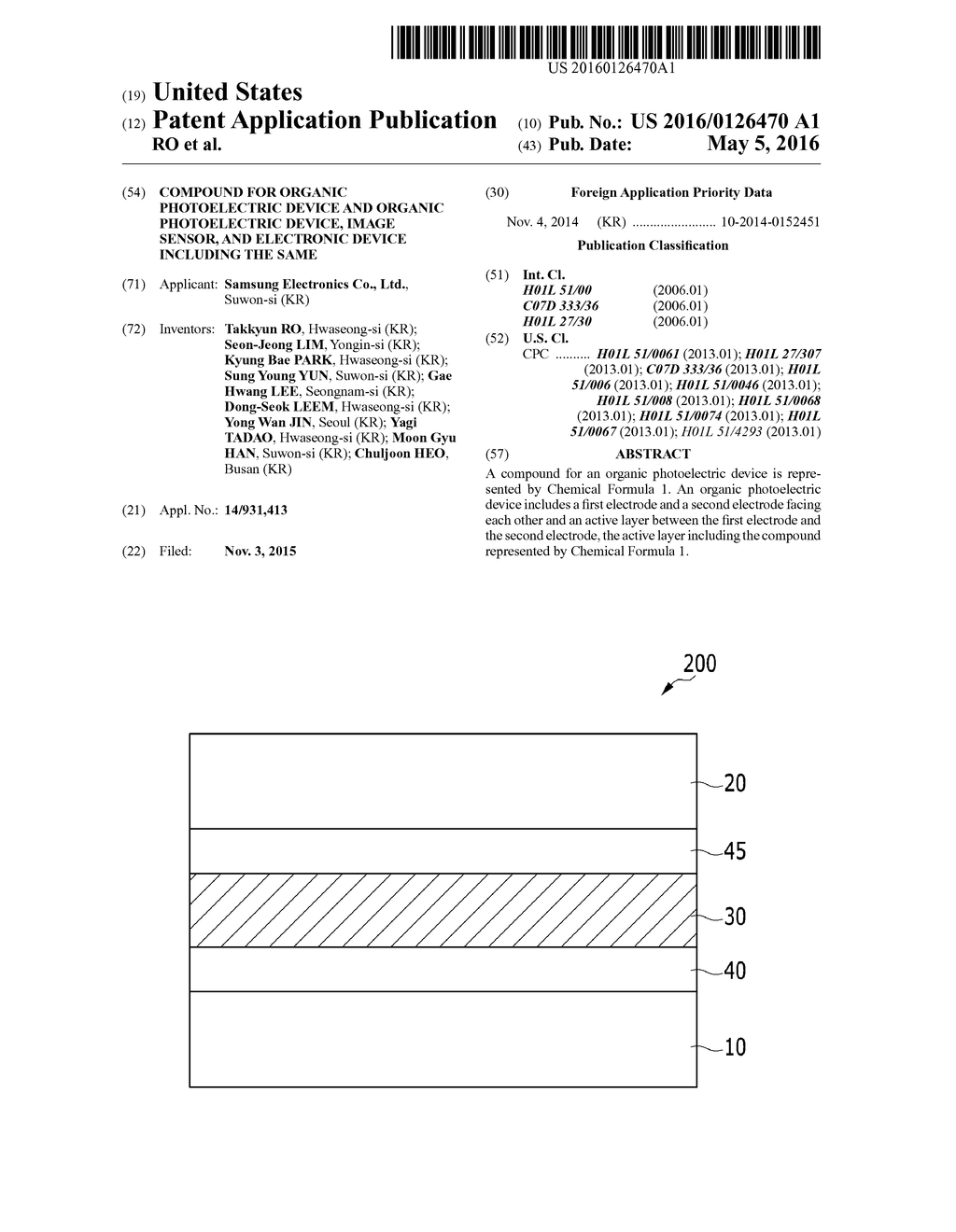 COMPOUND FOR ORGANIC PHOTOELECTRIC DEVICE AND ORGANIC PHOTOELECTRIC     DEVICE, IMAGE SENSOR, AND ELECTRONIC DEVICE INCLUDING THE SAME - diagram, schematic, and image 01